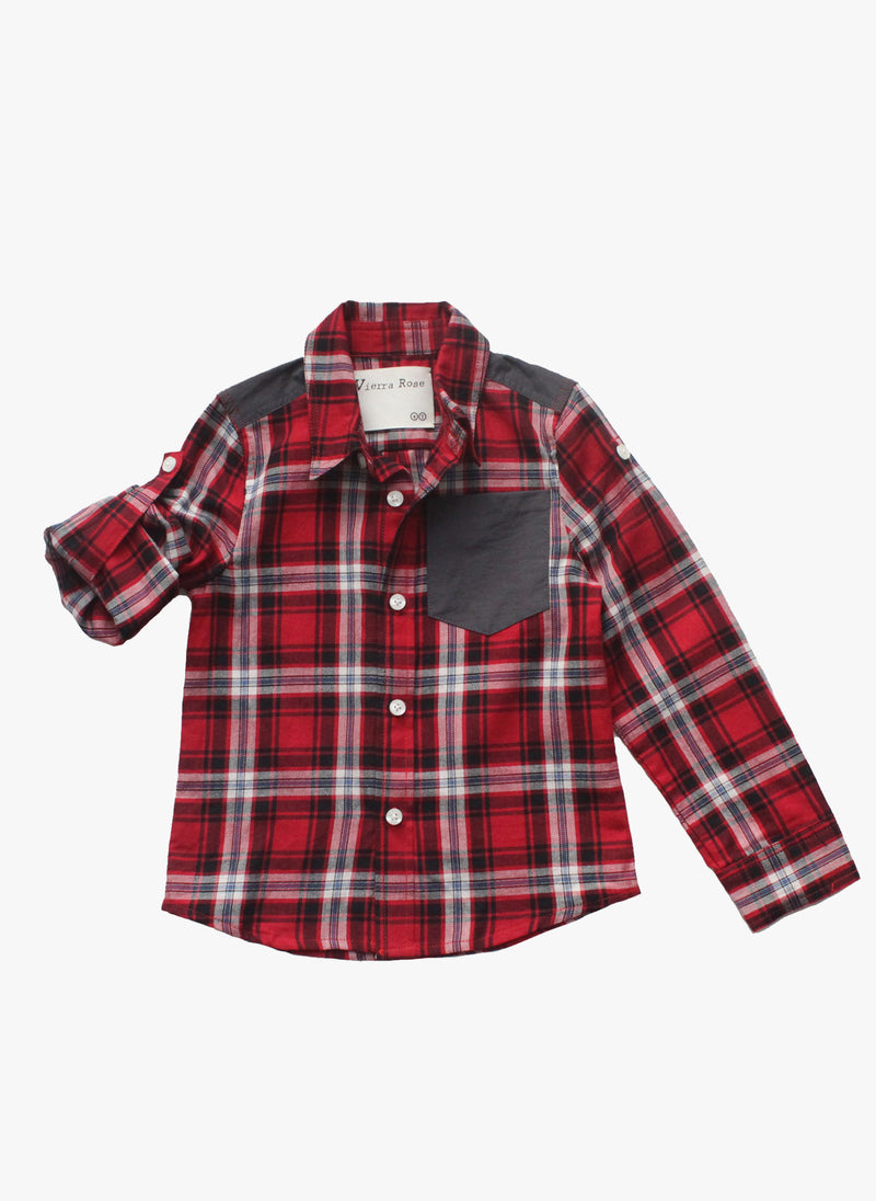 Vierra Rose Rayen Two Tone Shirt in Plaid