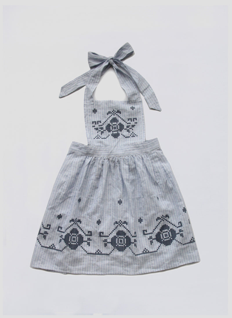 Vierra Rose Tanya Apron Dress in Blue Stripe