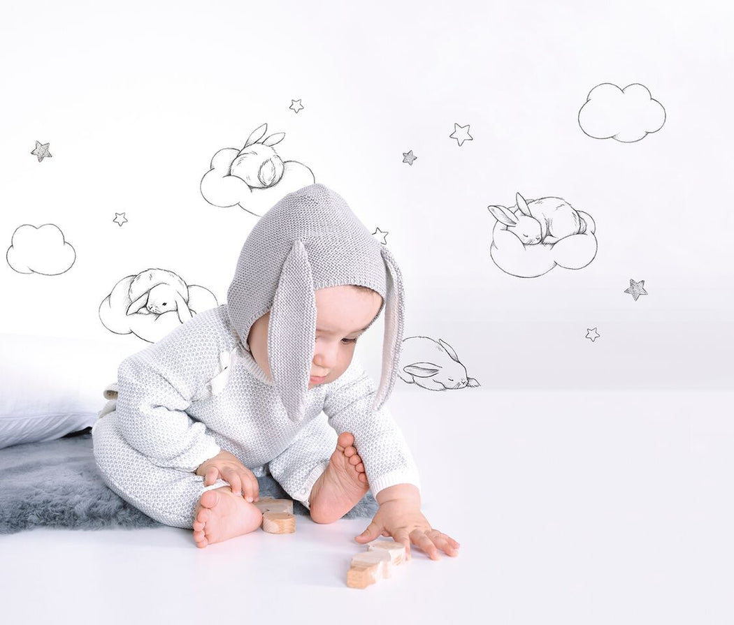 Bunnies Clouds And Stars Vinyl Decal, Decor, Lilipinso - 3LittlePicks