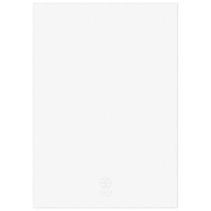 the back of a blank white paper invitation 