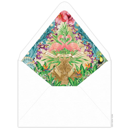 Flamingo Love Invitation Envelope Liner