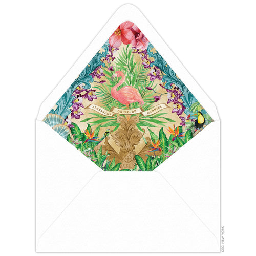 Flamingo Invitation Envelope Liner