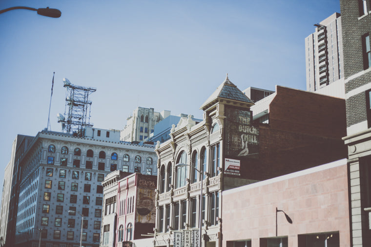 Photo of downtown city rooftops