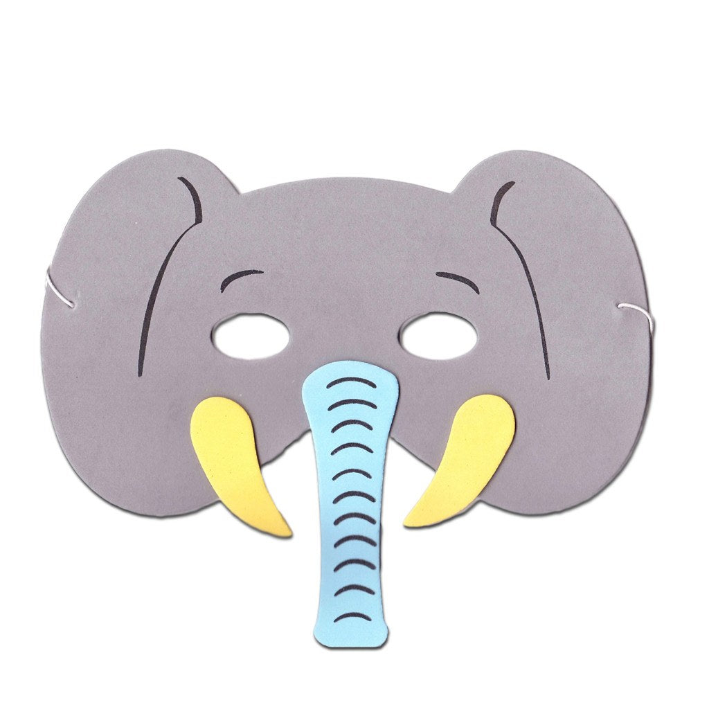 Elephant Childrens Foam Animal Mask - Grey With Blue Trunk – Simply