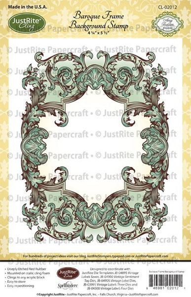 Baroque Frame Cling Background Stamp