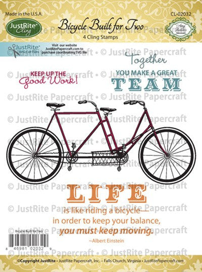 Bicycle Built for Two Cling Stamps