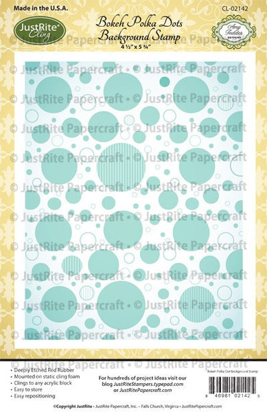 Bokeh Polka Dots Cling Background Stamp