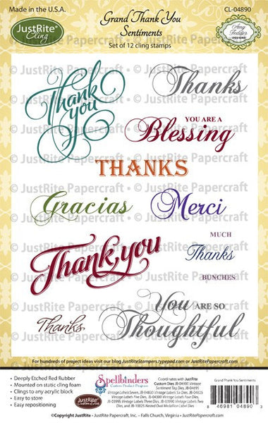 Grand Thank You Cling Stamps