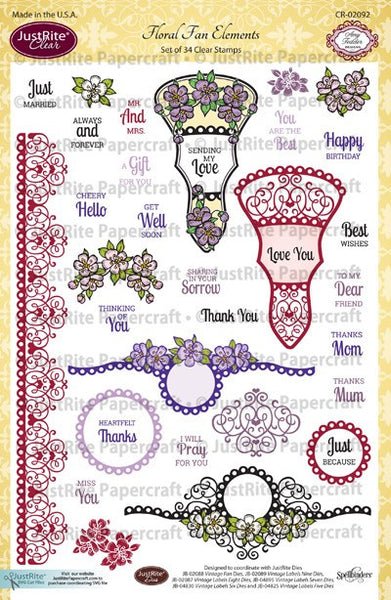 Floral Fan Elements Clear Stamps