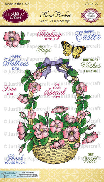 Floral Basket Clear Stamps