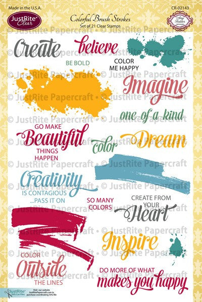 Colorful Brush Strokes Clear Stamps