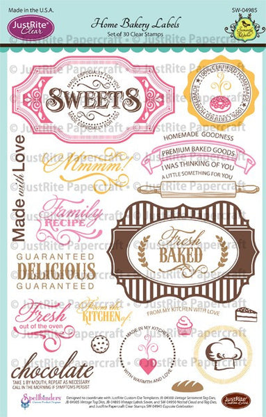 Home Bakery Labels Clear Stamps