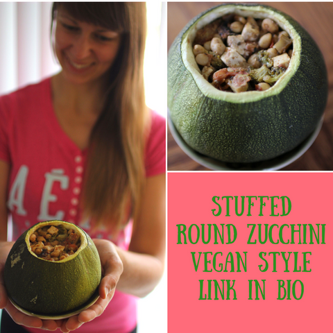 Stuffed Round Zucchini Vegan Style