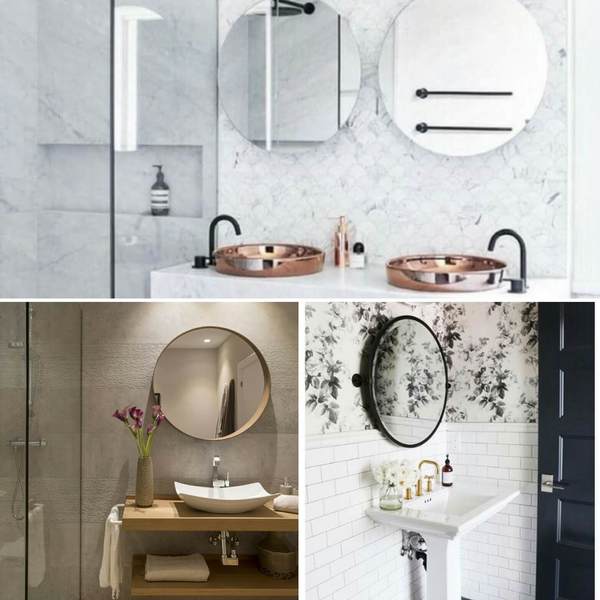Exemple de miroirs de salle de bain ronds avec LED intégré