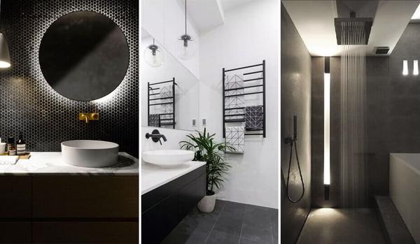 Salles de bain avec miroirs à LED incorporé, régulateurs de température automatiques