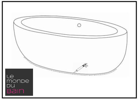 Dessin de baignoire en îlot design application silicone