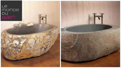 Exemples de baignoires atypiques en pierre