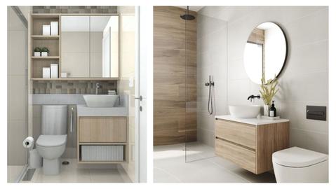 Exemples de salle de bain design avec meubles en bois