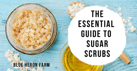 Jar of Sugar Scrub with the words The Essential Guide To Sugar Scrubs