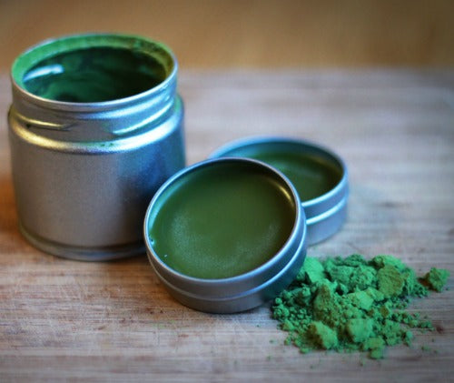 Matcha Lip balm to soften and heal chapped or cracked lips for the soft healthy lips