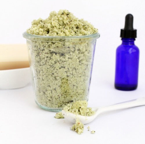 Matcha Green Tea Body Scrub helps exfoliation, cleanse, rejuvenate skin