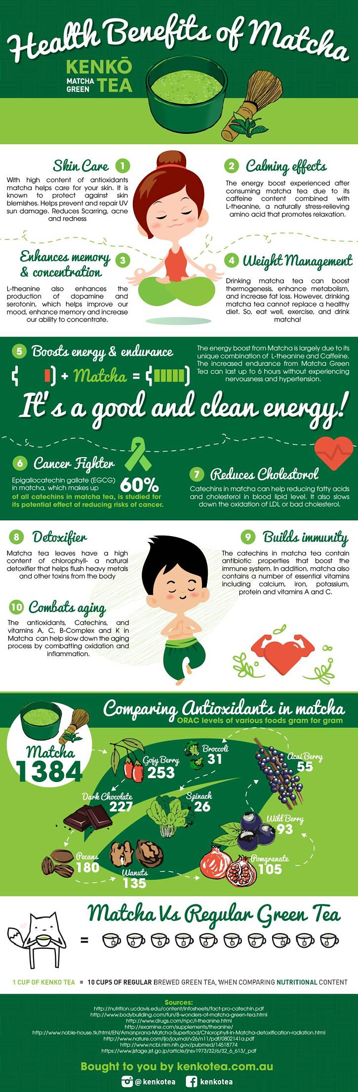 infographic matcha kenko tea