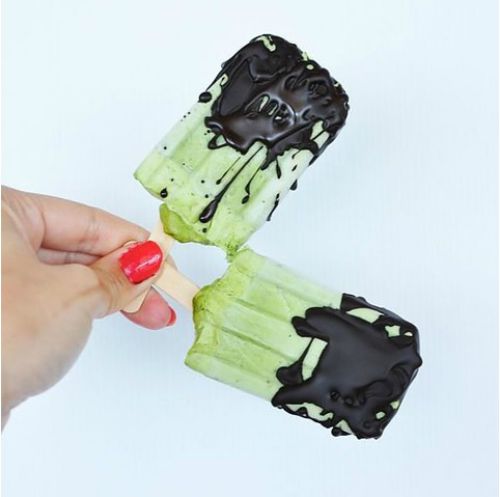 chocolate popsicle with matcha
