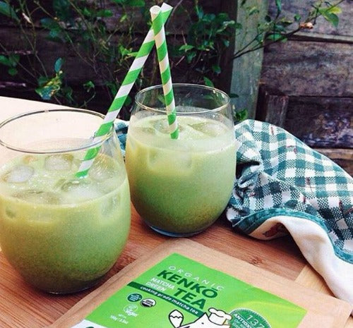 A glass of refreshing iced matcha latte can replenish your energy for any physical activities, including cleaning.