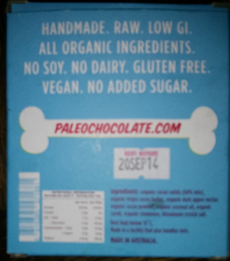 Paleo Chocolate Packaging back