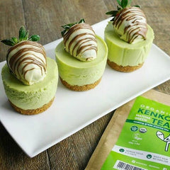 Matcha cheesecake using Kenko Tea matcha cooking grade