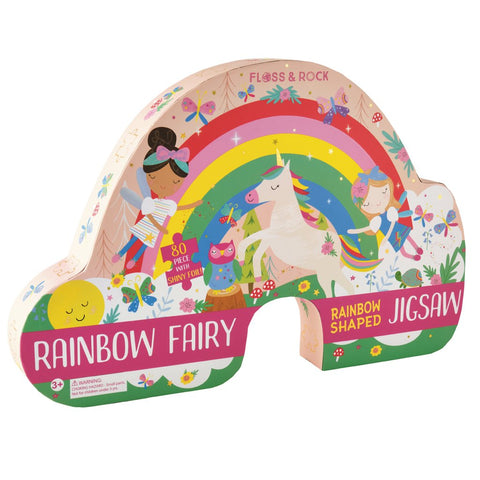 Floss & Rock Fairy Rainbow shaped 80 piece jigsaw puzzle