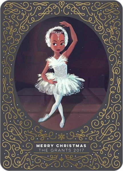 Bambiniware ballerina Christmas card