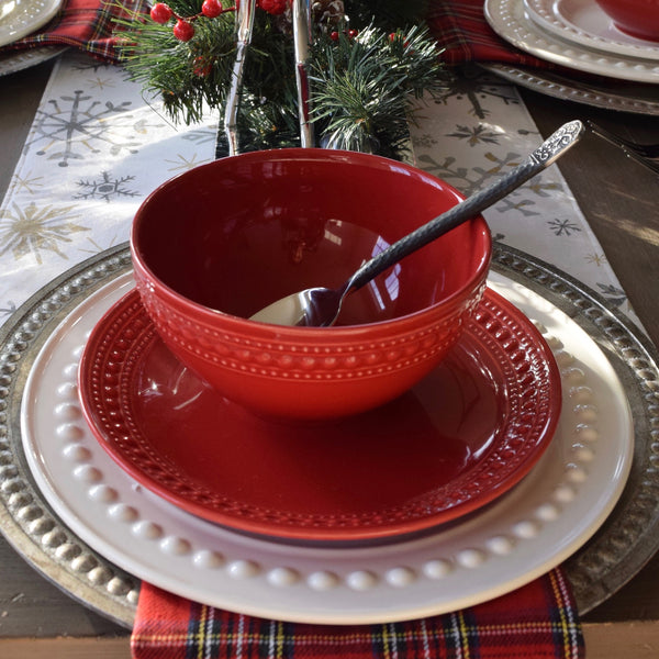 Christmas plaid place setting