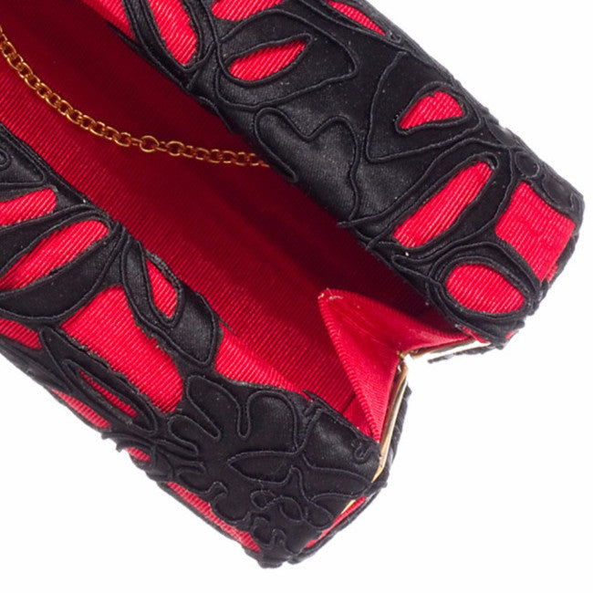 francia-black-lace-red-moire-roll-clutch-amanda-pearl
