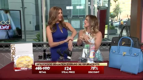 Heather McDonald and Trish Suhr, Tv Host, Life style Expert, Creative Director, representing Hollywood Sensation jewelry, at Hollywood Today Live tv show! 