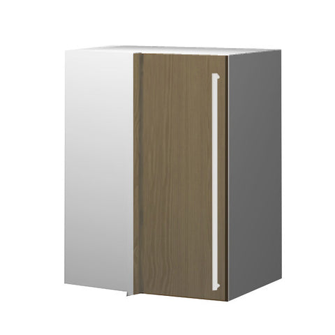 60 Cm. Champagne Avola Upper Corner Unit With Shelf Left