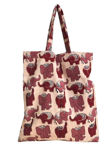 The fair trade Elephant Tote from Passion Lilie, pictured here, is as practical as it is fashionable with a red elephant design on sturdy canvas.