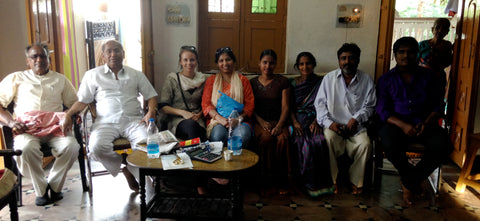 A family of hand loom weavers.