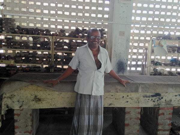The owner of a fair trade hand block printing house in India.