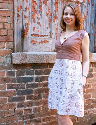 Fair trade and ethical floral dress.