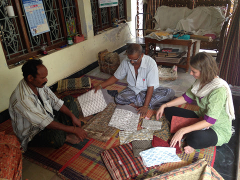 Working with a group of hand block printers.