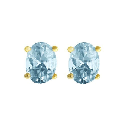 Aquamarine Sterling Silver/Vermeil Stud Earrings 2.10ct TW