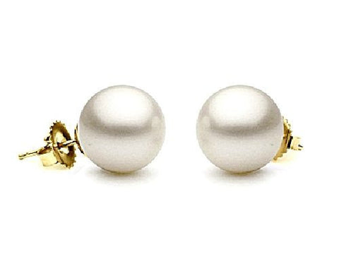 8.5-9mm White Freshwater Pearl Earrings