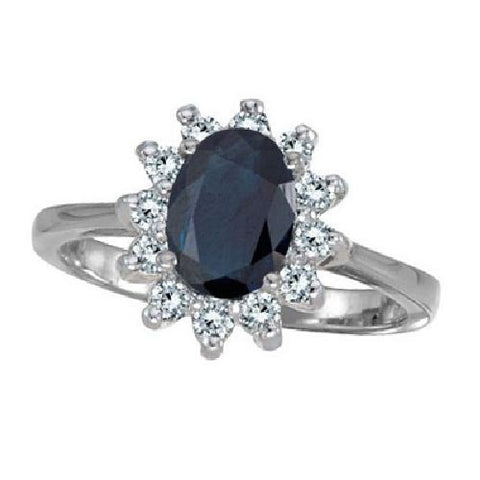 10kt White Gold Princess Diana Sapphire Ring 2.60ct TW