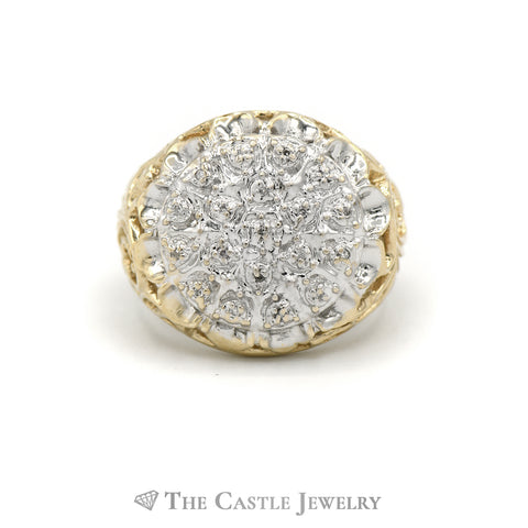 men's kentucky cluster diamond ring