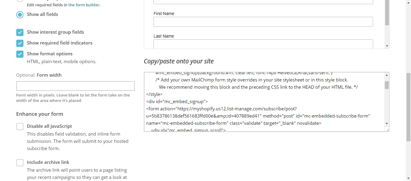 Step 7 of 9: On this page scroll down and you’ll see the “Copy/paste onto your site” text box section
