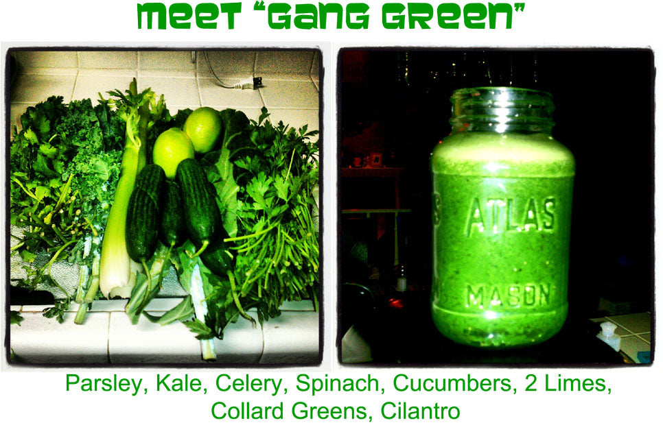 EverydayJuicer.com Recipe - Parsley, Kale, Celery, Spinach, Cucumbers, 2 Limes, Collard Greens, Cilantro