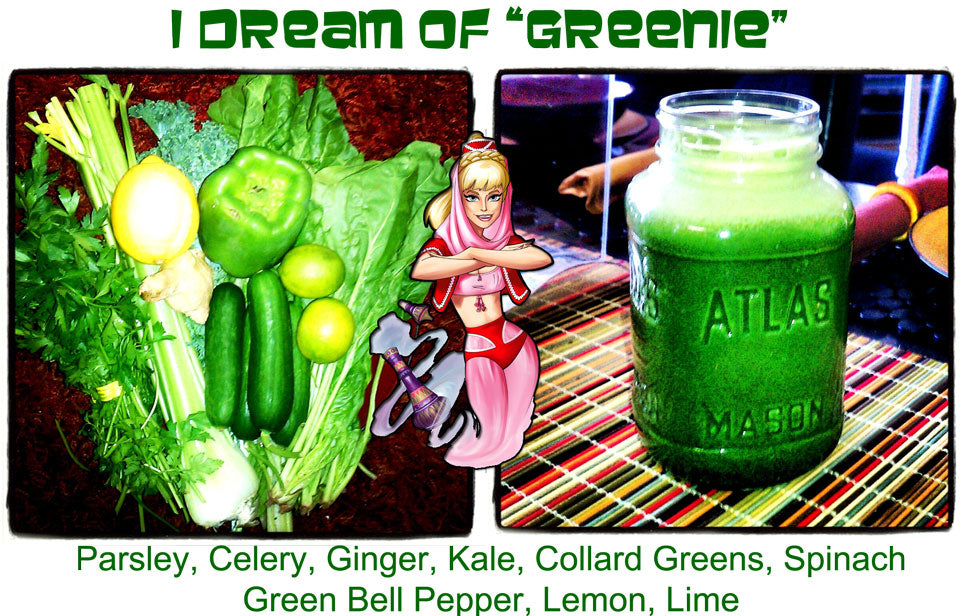 EverydayJuicer.com Recipe - Parsley, Celery, Ginger, Kale, Collard Greens, Spinach Green Bell Pepper, Lemon, Lime