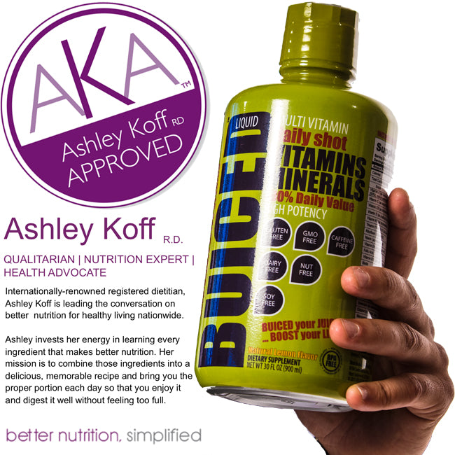 BUICED Liquid Multivitamin is now Ashley Koff Approved by Ashley Koff RD.
