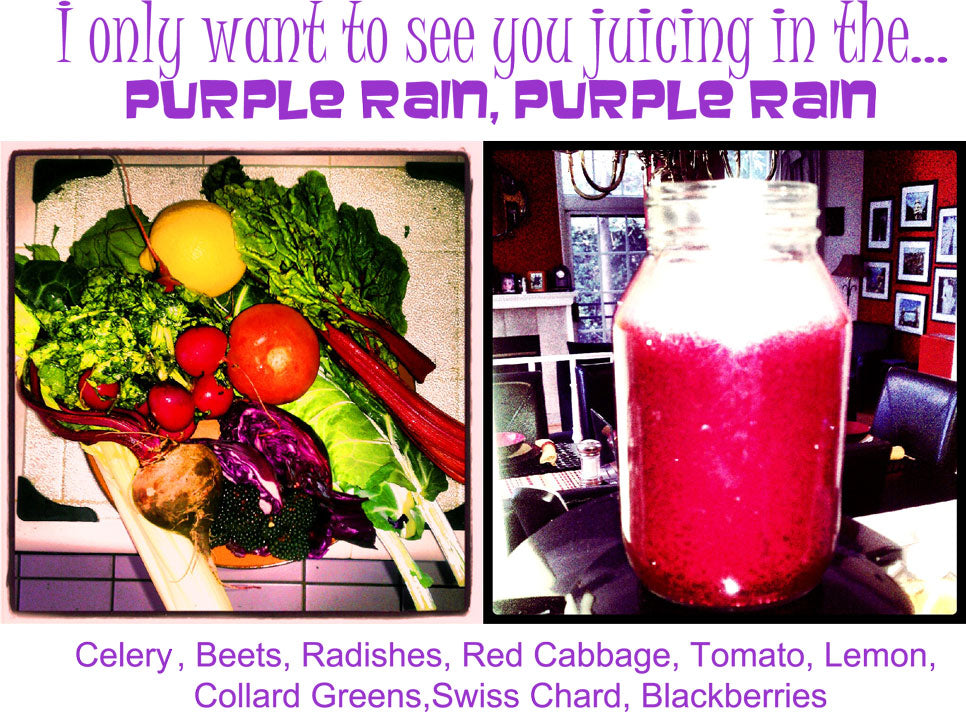 EverydayJuicer.com Recipe - Celery	, Beets, Radishes, Red Cabbage, Tomato, Lemon,  Collard Greens,Swiss Chard, Blackberries